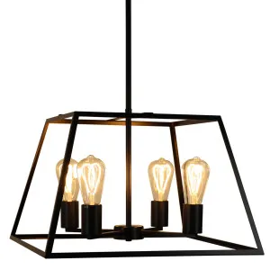 Oriel Lighting Southport Trapezoid 4 Light Pendant Black by Oriel Lighting, a Pendant Lighting for sale on Style Sourcebook