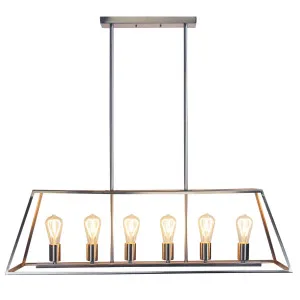 Oriel Lighting Southport Trapezoid 6 Light Pendant Brushed Chrome by Oriel Lighting, a Pendant Lighting for sale on Style Sourcebook