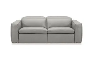 Abode Leather 3 Seat Recliner Sofa, Grey, by Lounge Lovers by Lounge Lovers, a Sofas for sale on Style Sourcebook