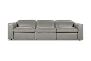 Abode Leather 4 Seat Recliner Sofa, Grey, by Lounge Lovers by Lounge Lovers, a Sofas for sale on Style Sourcebook