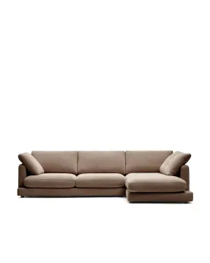 Gala 4-seater sofa with right chaise longue taupe, 300 cm by null, a Sofas for sale on Style Sourcebook