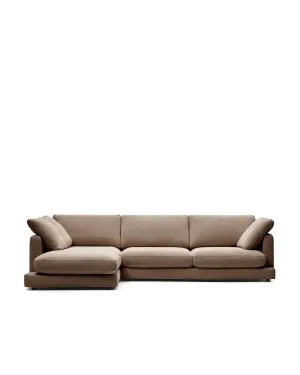 Gala 4-seater sofa with left chaise longue taupe, 300 cm by null, a Sofas for sale on Style Sourcebook