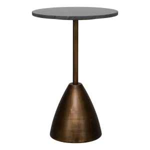 Fabian Side Table Low in Black Marble / Antique Gold by OzDesignFurniture, a Side Table for sale on Style Sourcebook