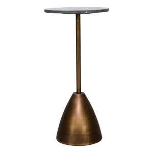 Fabian Side Table High in Black Marble / Antique Gold by OzDesignFurniture, a Side Table for sale on Style Sourcebook