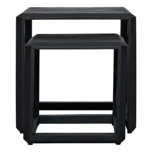 Raja Nest of Tables in Mangowood Sandblast Black by OzDesignFurniture, a Side Table for sale on Style Sourcebook