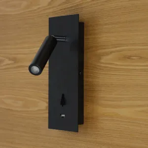 Oriel Lighting Hotel Adjustable LED Wall Light Black by Oriel Lighting, a Outdoor Lighting for sale on Style Sourcebook
