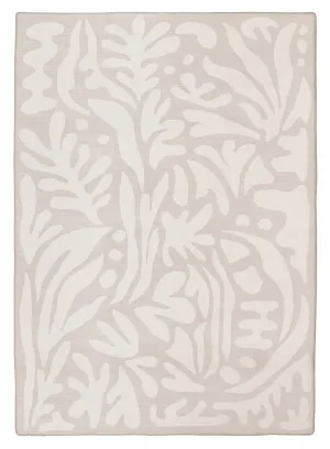 Didi Grey Cream Leaves Rollie Pollie Playmat by Miss Amara, a Contemporary Rugs for sale on Style Sourcebook