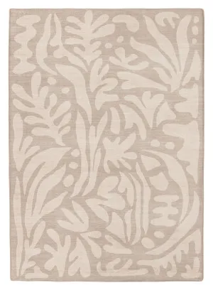 Viki Grey Beige Leaves Rollie Pollie Playmat by Miss Amara, a Contemporary Rugs for sale on Style Sourcebook
