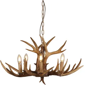 Oriel Lighting Hyort 6-Light Deer Antler Pendant Natural by Oriel Lighting, a Pendant Lighting for sale on Style Sourcebook