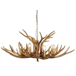Oriel Lighting Hyort 8-Light Deer Antler Pendant Natural by Oriel Lighting, a Pendant Lighting for sale on Style Sourcebook