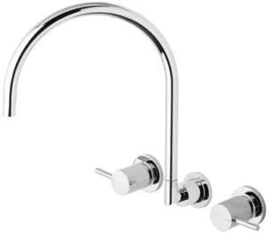Vivid Pin Lever Wall Sink Set Gooseneck Spout 3Star Lead Free | Made From Brass In Chrome Finish By Phoenix by PHOENIX, a Bathroom Taps & Mixers for sale on Style Sourcebook