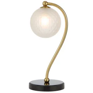 Telbix Black Marble Felton Table Lamp Frost Tear by Telbix, a Table & Bedside Lamps for sale on Style Sourcebook