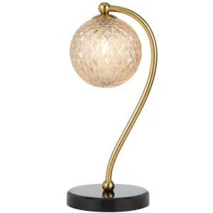 Telbix Black Marble Felton Table Lamp Amber Tear by Telbix, a Table & Bedside Lamps for sale on Style Sourcebook