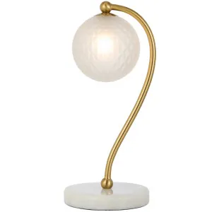 Telbix White Marble Felton Table Lamp Frost Tear by Telbix, a Table & Bedside Lamps for sale on Style Sourcebook
