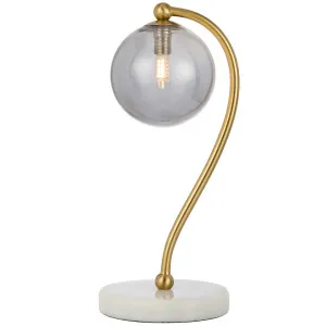 Telbix White Marble Felton Table Lamp Smoke by Telbix, a Table & Bedside Lamps for sale on Style Sourcebook