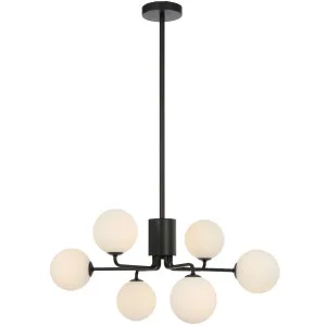 Telbix Black Felton 6 Light Pendant Opal matt by Telbix, a Pendant Lighting for sale on Style Sourcebook