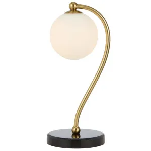 Telbix Black Marble Felton Table Lamp Opal Matt by Telbix, a Table & Bedside Lamps for sale on Style Sourcebook