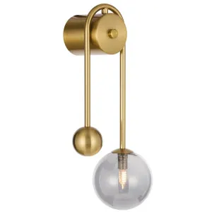 Telbix Felton Arm Wall Light Antique Gold and Smoke by Telbix, a Outdoor Lighting for sale on Style Sourcebook