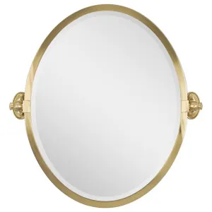 Leda Oval 48x60cm Tilt Mirror, Brushed Brass by null, a Mirrors for sale on Style Sourcebook