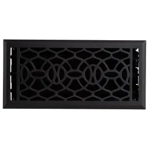 Pressed Steel Floor Register Vent 8B w Damper, Matt Black by null, a Air Conditioners for sale on Style Sourcebook