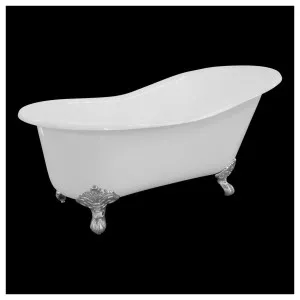 170cm Single End Slipper Cast Iron Bath with Feet, White by null, a Bathtubs for sale on Style Sourcebook
