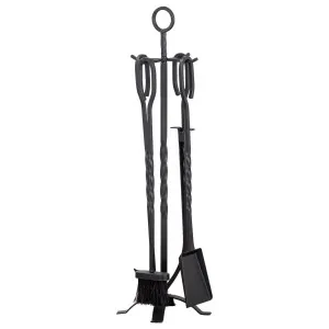 Fenley 5-Pce 21x81cm Fire Tools, Black by null, a Fireplaces & Accessories for sale on Style Sourcebook