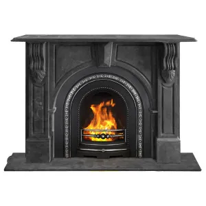 Evandale Arched Limestone Mantel, Belgium Black by null, a Fireplaces & Accessories for sale on Style Sourcebook