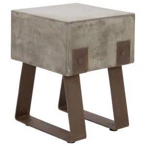 Vader Concrete Stool Dark Grey (w/ Rust Legs) by null, a Bar Stools for sale on Style Sourcebook