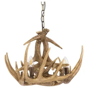 Vail 4 Light Resin Antler Chandelier, Natural by null, a Chandeliers for sale on Style Sourcebook