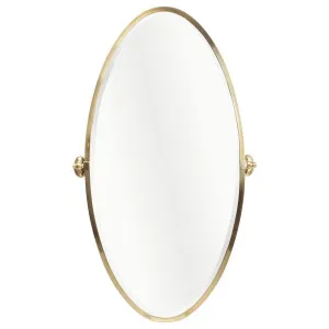 Leda 60x120cm Oval Tilt Mirror, Brushed Brass by null, a Mirrors for sale on Style Sourcebook