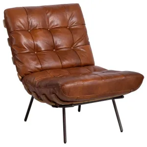 Cosma Leather Lounge Chair, Sienna Brown by null, a Sofas for sale on Style Sourcebook