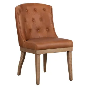 Mela Leather &amp; Oak Vintage Saddle Dining Chair by null, a Dining Chairs for sale on Style Sourcebook
