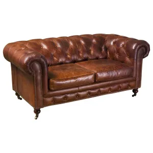 Sheffield 2 Seater Leather Sofa, Vintage Cigar by null, a Sofas for sale on Style Sourcebook