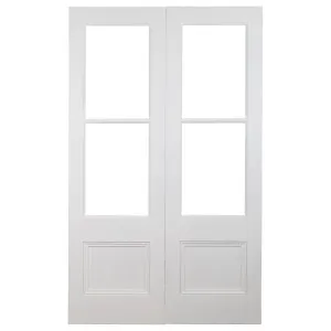 Pair of 72cm Tall Internal Glaze French Door, White Primed &amp; Clear Glass by null, a Internal Doors for sale on Style Sourcebook