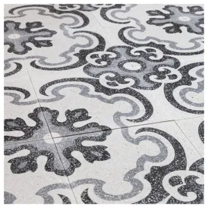 Jemma 20x20cm Terrazo Encaustic Tile, Grey &amp; White by null, a Encaustic Tiles for sale on Style Sourcebook
