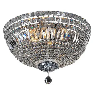 Med. Classique 5Lt Flush to Ceiling Light, Chrome by null, a Chandeliers for sale on Style Sourcebook