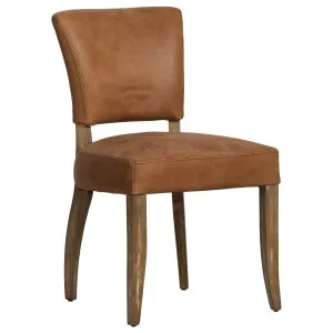 Bassa Tan Leather &amp; Bleached Oak Dining Chair by null, a Dining Chairs for sale on Style Sourcebook