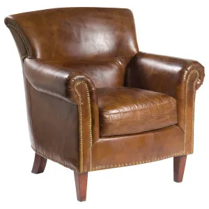 Lodge Leather Armchair, Vintage Cigar by null, a Chairs for sale on Style Sourcebook