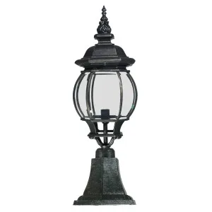 Flinders Medium Outdoor Pillar Mount Antique Black by null, a Outdoor Lighting for sale on Style Sourcebook