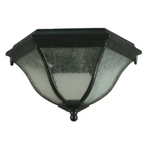 Wickham Exterior Flush Under Eave Light, Antique Black by null, a Outdoor Lighting for sale on Style Sourcebook