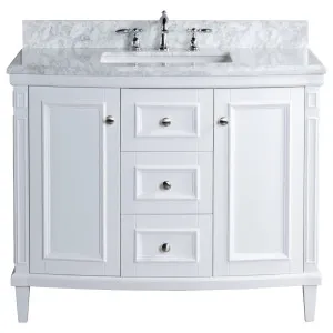 Montana Marble Top Medium Single Vanity, White by null, a Vanities for sale on Style Sourcebook
