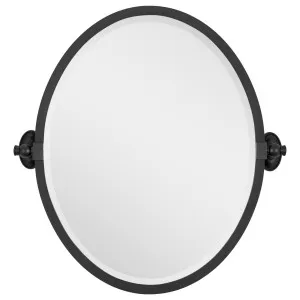 Leda Oval 48x60cm Tilt Mirror, Matte Black by null, a Mirrors for sale on Style Sourcebook