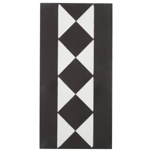 Lindon 20x10 Encaustic Border Tile, White &amp; Black by null, a Encaustic Tiles for sale on Style Sourcebook