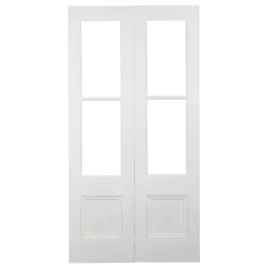 Pair of 62cm Tall Internal Glaze French Door, White Primed &amp; Clear Glass by null, a Internal Doors for sale on Style Sourcebook