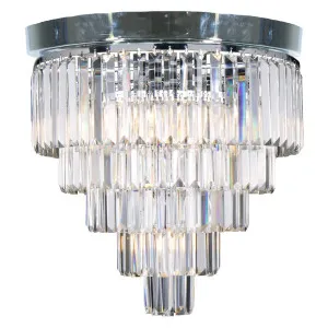 Celestial 5 Tier 6Lt Flush Ceiling Light, Chrome by null, a Chandeliers for sale on Style Sourcebook