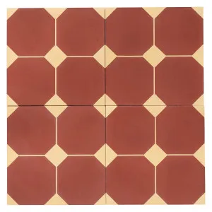 Sorrell 20x20x1.6cm Feature Encaustic Tile, Red &amp; Beige by null, a Encaustic Tiles for sale on Style Sourcebook
