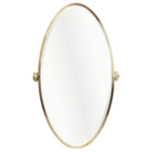Leda 50x100cm Oval Tilt Mirror, Brushed Brass by null, a Mirrors for sale on Style Sourcebook