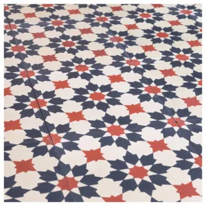 Toulon 20x20 Cement Encaustic Tile, Grey Beige &amp; Red by null, a Encaustic Tiles for sale on Style Sourcebook