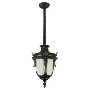 Lrg Wellington Exterior Rod Pendant Light, Antique Black by null, a Outdoor Lighting for sale on Style Sourcebook