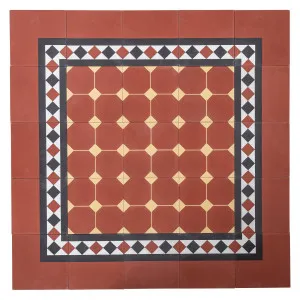 Sorell 20x20x1.6cm Encaustic Border Tile, Multi Coloured by null, a Encaustic Tiles for sale on Style Sourcebook